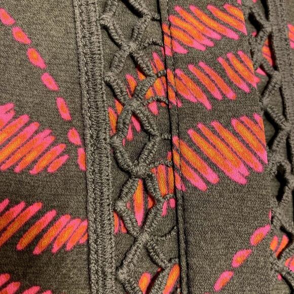 Tropical Palm Leaf Sleeveless Button Top Womens XS Green Coral Resortcore Boho - Picture 10 of 12